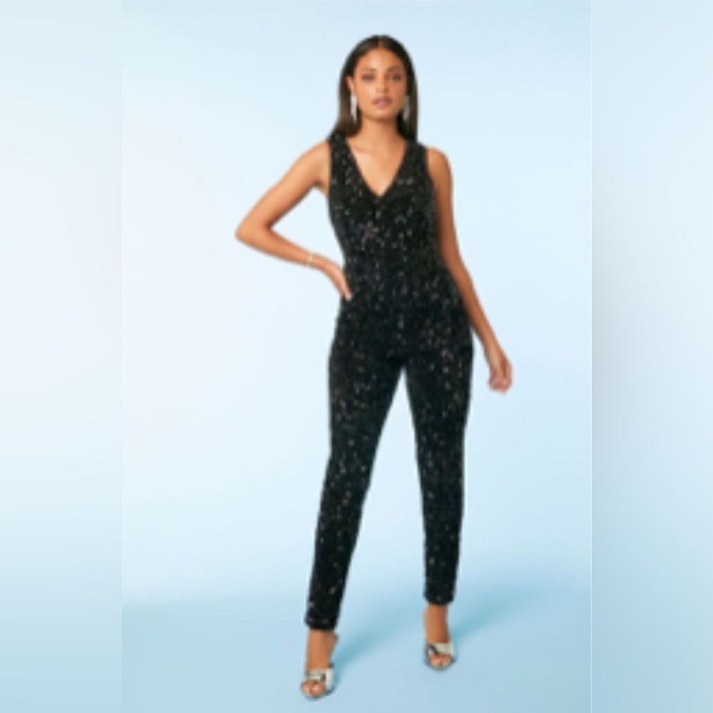 Black Sequin Jumpsuit